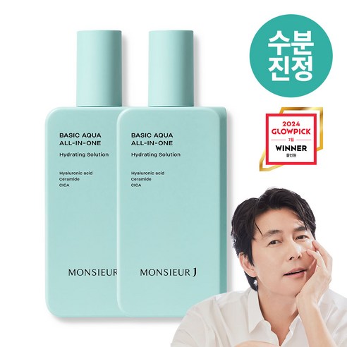 무슈제이 베이직 아쿠아 수분 진정 올인원 200ml 1개, 2개