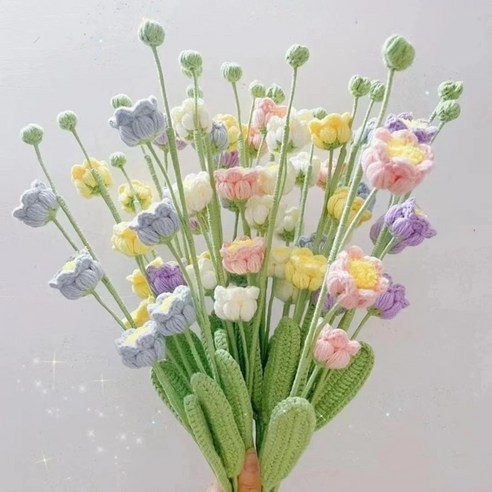 뜨개꽃 만들기 은방울꽃 꽃다발 손으로 짠 DIY 소재 패키지, 은방울꽃 소재 패키지