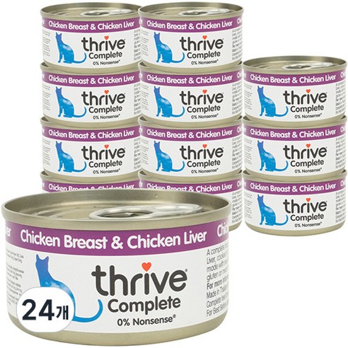 쓰라이브 컴플리트 그레인프리 고양이 주식캔 75g, 24개