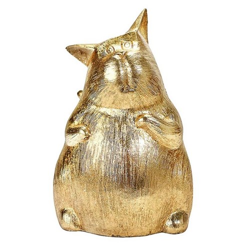 북유럽 고양이 조각 인형 동상 가구 선반 홈 오피스 데스크 장식에 대한 황금, 수지, 직립 귀