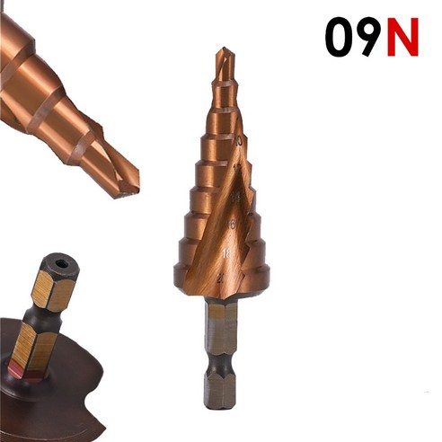 공구엔 스텐용 코발트 스텝드릴 비트 1개, 4-20mm 9스텝