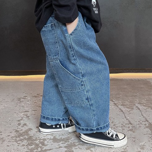 유블리 아동용 터츠 와이드 데일리 편안한 청바지