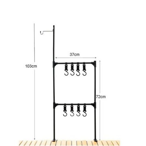 캠핑 인디언행어 스탠드 거치대 WESTTUNE 야외 데스크탑 보관 랙 식기 걸이 초경량 알루미늄 합금 선반 후크, 2) Single Rack Set 2