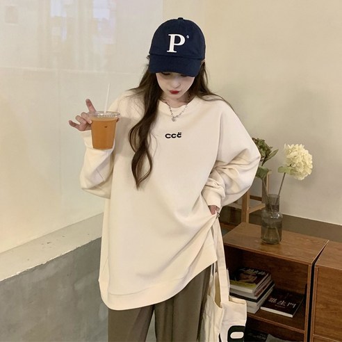 자수 자모 중 롱 맨투맨 여성복 가을 한판