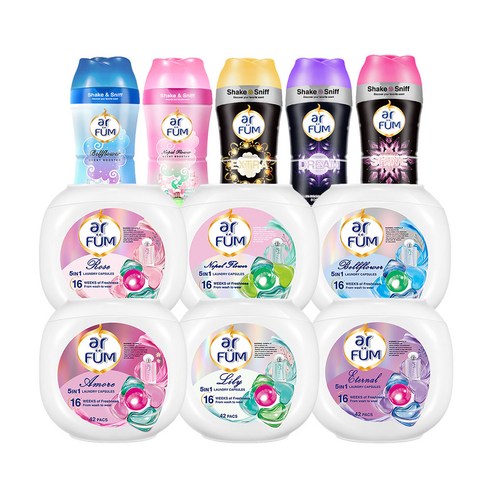 아로퓸 캡슐세탁세제 5in1 42개입 + 아로퓸 향기부스터 150g, 로즈가든42개입, 벨플라워150g
