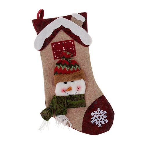 크리스마스 산타 자루 아이 선물 선물 크리스마스 사탕 양말 스타킹, 눈사람, 설명