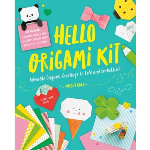 (영문도서) Hello Origami Kit: Adorable Origami Greetings to Fold and Embellish Paperback, Zakka Workshop, English, 9781940552736