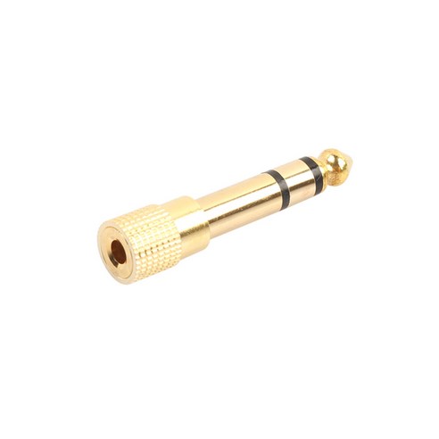 6.35mm 남성용 3.5mm 여성용 헤드폰 스테레오 1/4 "오디오 잭 어댑터 플러그, 골드, 45mm, 합금