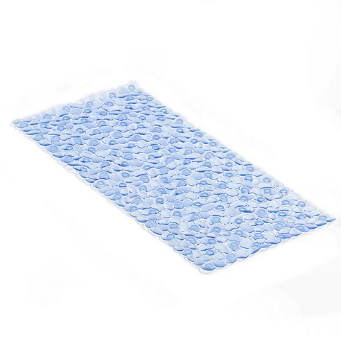 KORELAN조약돌 욕실 미끄럼 방지 매트 pvc 욕실 바닥 매트 공급, 투명한 파란색, 36*75cm