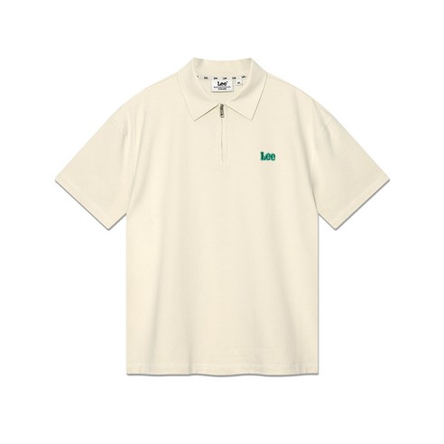 매장정품 LEE 스몰 트위치 로고 하프 집업 카라 티셔츠 샌드 베이지 LE2502ST33SE 928196
