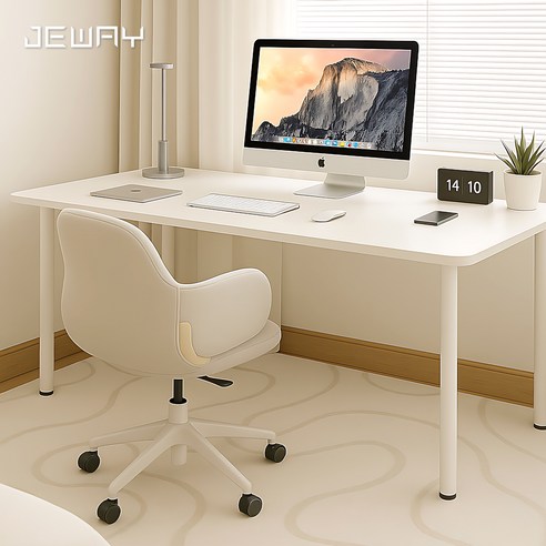당신의 공간에 감성을 더하다: Jeway 다용도 책상, 우유니 화이트의 마법 사무용책상