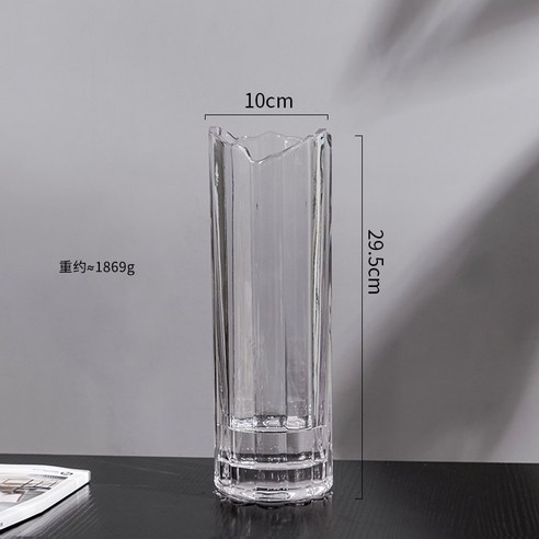 DFMEI 심플한 아이디어 투명 빗살무늬 유리 화병 워터 키움 생화병 장미 백합화 거실 티테이블 식탁세트, 색깔16, 중간