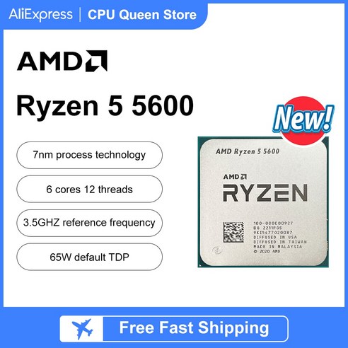 라이젠55600 New AMD R5 5600 Ryzen 5 35 GHz 6 코어 12 스레드 CPU 프로세서 7NM L3 32M 100000000927 소켓 AM4