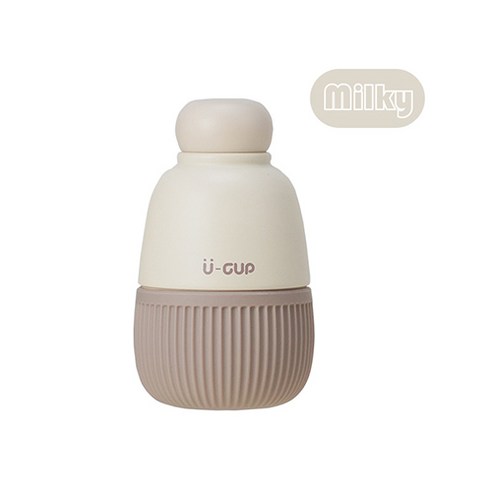 U-CUP 작은 콩 보온보냉텀블러 250ml, 미색