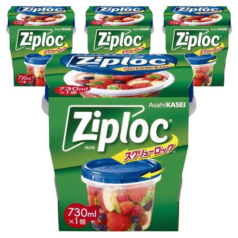 지퍼락 스크류락 냉장고정리용기 730ml, 4개, 1개입