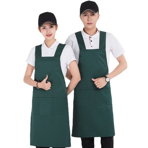 ANKRIC 방수앞치마 가정용 방유 및 방오 구획 이중 포켓 스트랩 앞치마 주방 작업복, 잉크