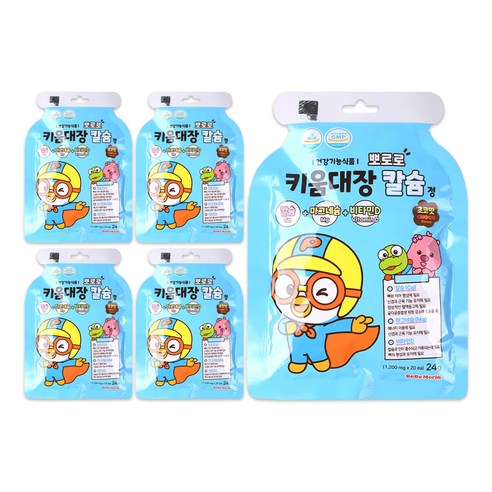 뽀로로 키움대장 칼슘정 20정 초코맛, 24g, 5개
