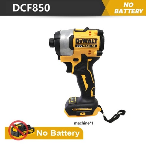 드릴 DEWALT 브러시리스 모터 무선 충전식 스크루 드라이버 전기 임팩트 전동 공구 DCF850 20V 205NM, 본품, 1개, [01] only tool