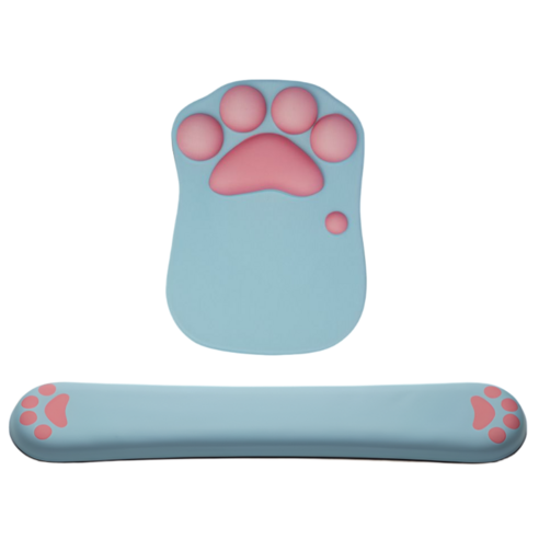 스놉볼 말랑냥이 젤리 마우스패드 키보드 손목 받침대, 소다, 1세트