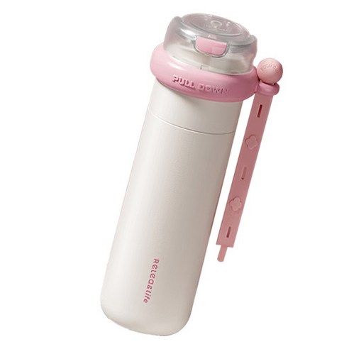 RELEA 원클릭 보온 보냉 텀블러, 1개, 핑크, 450ml