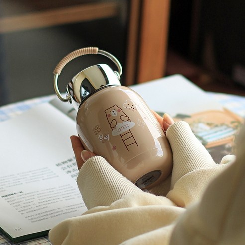 ZZJJC 아이디어 보온병 아이디어 텀블러 아웃도어 보온병, 성공-카키 빅컵, 리치텀블러230ML