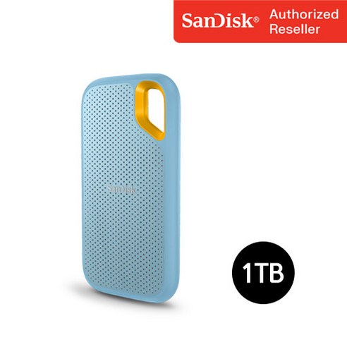 샌디스크 외장SSD Extreme 익스트림 방수 방진 휴대용 포터블 SSD E61 1TB 스카이블루, 1024GB