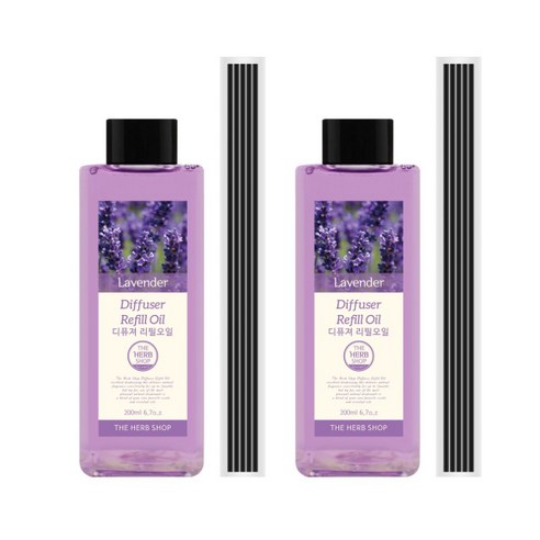 더허브샵 디퓨저리필 오일, 라벤더, 200ml, 2개