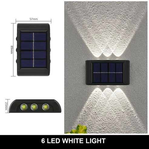 실외 방수 솔라광 벽 램프 스카우트 설치 에너지 Led 조명, 6LED-1PCS-WHITE, 6LED-1PCS-WHITE 롯데월드종일이용권