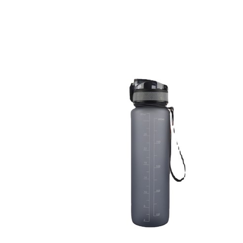 ANKRIC 물컵 1000ML 피트니스 여행 바운스 커버 물병 젖빛 공간 컵 대용량 야외 식사, 회색