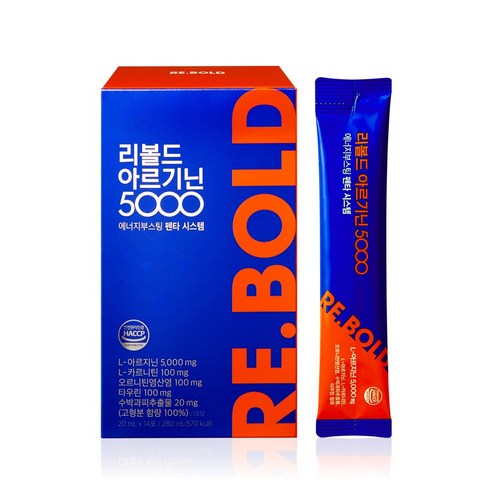 리볼드 아르기닌 5000 에너지드링크 맛 액상스틱 14p, 1개, 280ml