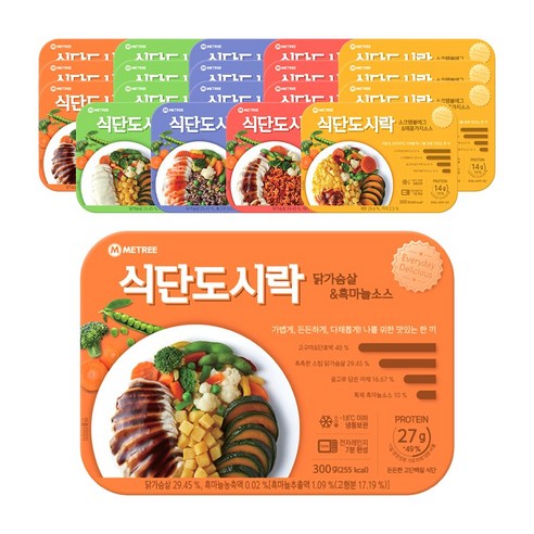 미트리 식단도시락 5종 혼합 300g 20팩(각4팩), 1세트