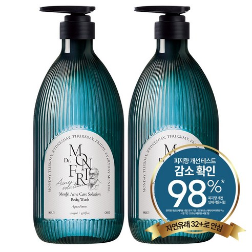 먼프리 아크네 여드름 케어 바디워시 아쿠아 포레스트향, 2개, 1059ml