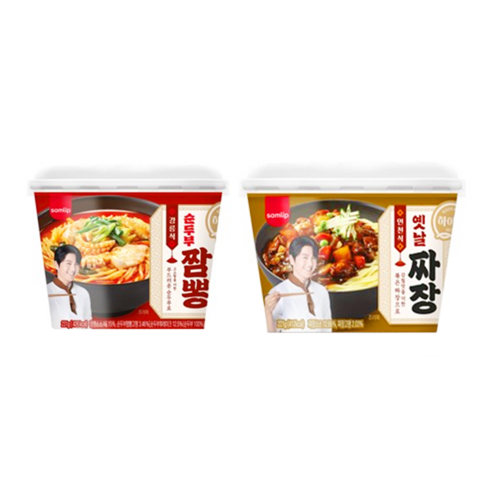 삼립 하이원 옛날짜장 221g + 강릉식 순두부 짬뽕 231g, 1개+1개