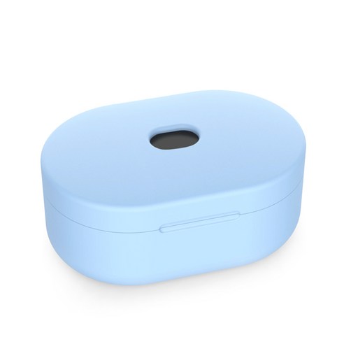 Dkaony Xiaomi Redmi Airdots 무선 블루투스 이어폰을위한 실리콘 이어폰 케이스, 하늘색