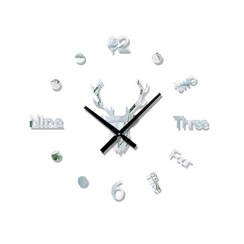 시계 데칼 저소음 시계 스티커 아크릴 장식 diy 조정 가능한 wallclock, 은