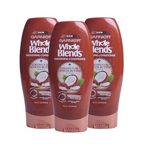 가르니에 홀 블렌드 스무딩 컨디셔너 코코넛 오일 & 코코아 버터, 370ml, 3개