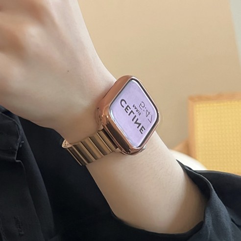 리틀 애플워치 호환 스틸 스트랩, 포함, 실버