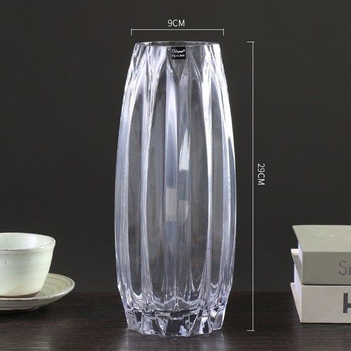 DFMEI 북유럽 빛 고급 종이 유리 꽃병 간단한 Drawstring 꽃 컨테이너 거실 식탁 꽃 플러그 꽃병 장식품, (밝은 스타일) 투명 높은 스타일, 중간