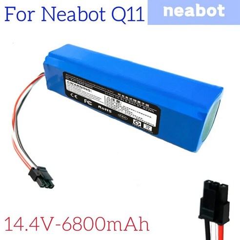 lovesol 오리지널 충전식 리튬 이온 배터리 Neabot 로봇 진공 청소기 Q11 용 14.4V 6800mAh, [01] 1pcs 6800mAh