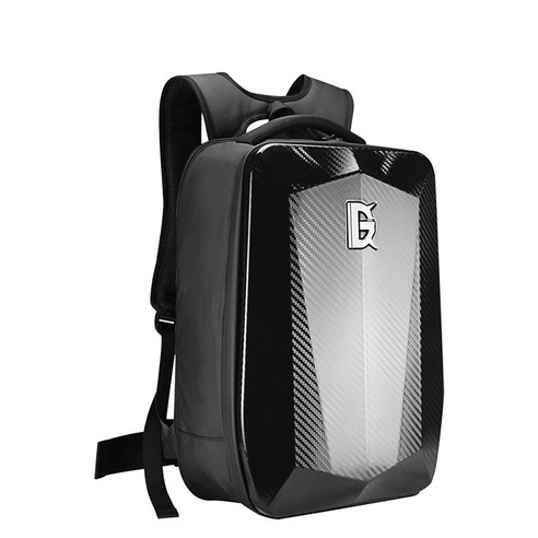 BOSUN 대용량 USB 충전 포트 오토바이 백팩 하드케이스 바이크 풀페이스 헬멧 수납 가방, 블랙, 블랙