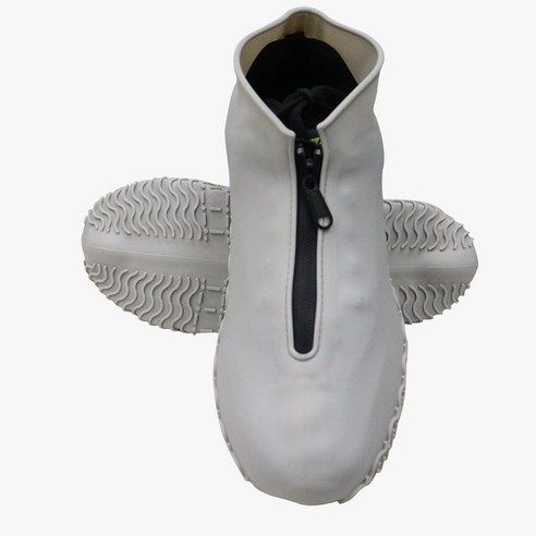 YAPOGI 편리한 방수 신발 커버 두꺼운 내마모성 휴대용 장화, S, 밝은 회색 (검은 지퍼)