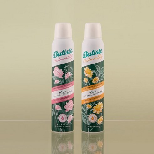 바티스트 네추럴리 드라이샴푸 200ml 2종 세트(뱀부/그린티)