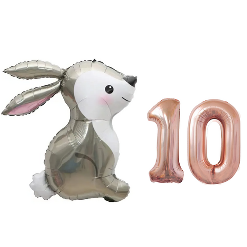 파파 파티 곰돌이 토끼 풍선 생일 파티 숫자 풍선 세트, 토끼 10, 1세트