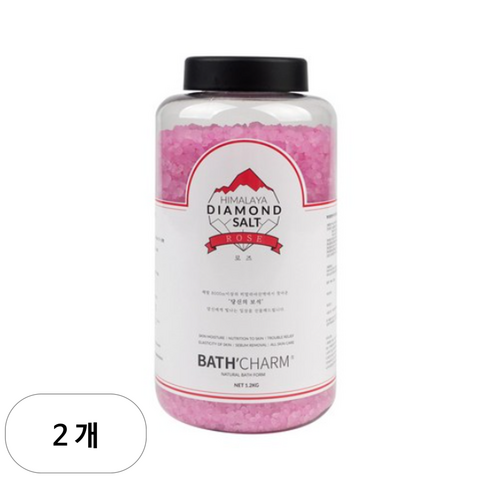 바스참 히말라야 다이아몬드솔트 입욕제 로즈, 1.2kg, 2개