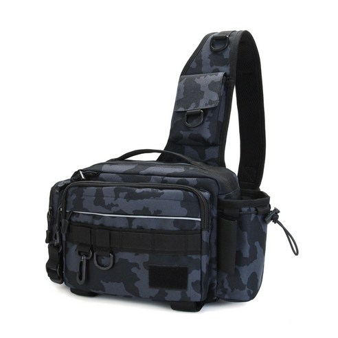 [XIG] 다기능 낚시 태클 가방 단일 어깨 Crossbody 가방 허리 팩 물고기 기어 유틸리티 스토리지 낚시 가방 X232g, 하나, 전갈 카모