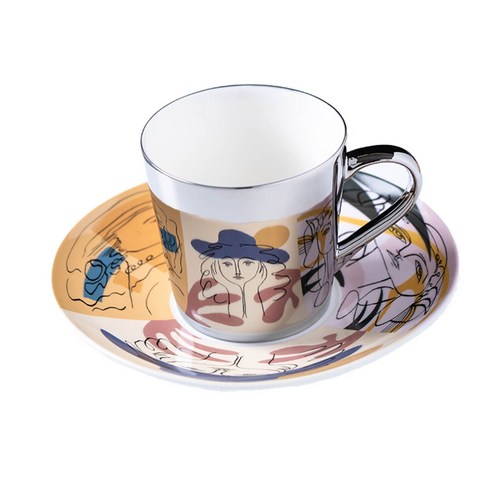 [SW] 거울 반사 커피 잔 유리 차 물 컵 크리 에이 티브 Coffeeware Drinkware, 하늘색_201-300ml