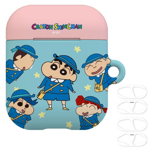 짱구 와글와글 에어팟프로 2세대/1세대 공용 하드 케이스+철가루방지스티커, 에어팟2세대/1세대 공용, 와글와글 유치원