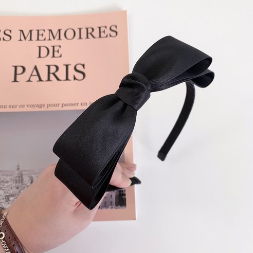 제니 기본 블랙 왕리본 머리띠