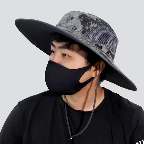 빅사이즈 대두 모자 등산 낚시 큰 모자 남녀공용, 디지털그레이
