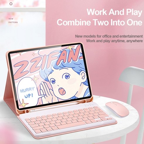블루투스키보드케이스+마우스세트, iPad Pro 11 2021, 분홍